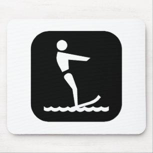 Wasserski (Schwarzes) Mousepad