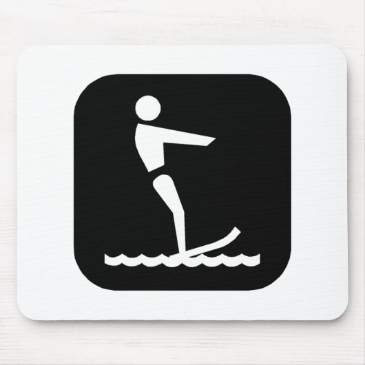 Wasserski (Schwarzes) Mousepad (Vorne)