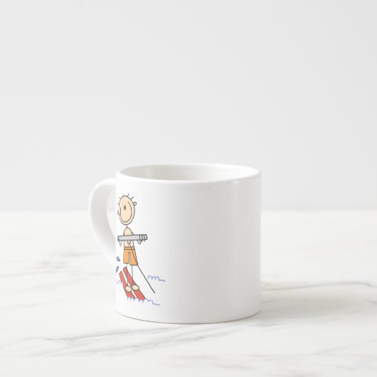 Wasserski-Stickfigur Espressotasse (Vorderseite Links)