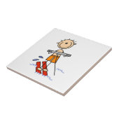 Wasserski-Stickfigur Fliese (Seite)