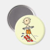 Wasserski-Stickfigur Magnet (Vorderseite/Rückseite)