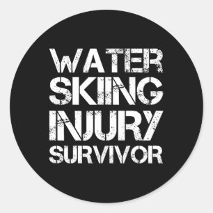 Wasserski-Verletzungsüberlebender  Runder Aufkleber