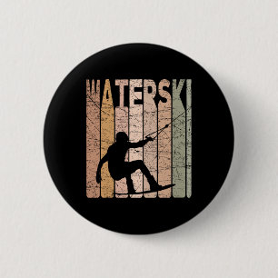 Wasserski Vintage Wasserskilaufen Retro Wasserskif Button