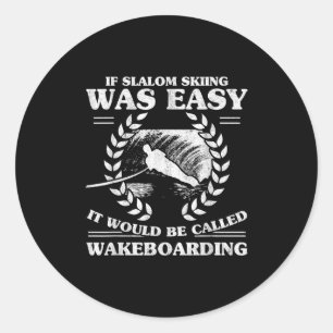 Wasserski Wakeboarding Retro Slalom Skifahren War Runder Aufkleber