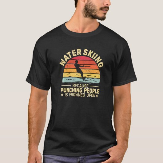 Wasserski Wasserskier Retro Männer Vintage Wassers T-Shirt (Vorderseite)