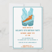 Wasserski Wasserskifahrer Grafik nach Maß Einladung (Vorderseite)