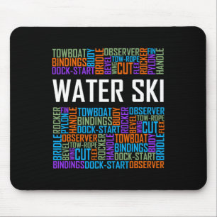 Wasserski-Wortliebhabergeschenk Wasserskiliebe Ges Mousepad
