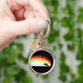 WasserSkier mit Flammen-Schlüsselanhänger Schlüsselanhänger (Hand)