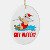 Wasserskifahren Weihnachtsmann Keramik Ornament (Rechts)
