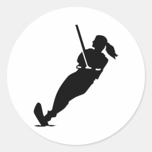 Wasserskifrau Runder Aufkleber