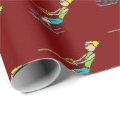 Wasserskilauf Geschenkpapier (Rolleneckpunkt)