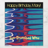 Wasserspaltung Abstrakte Bewegung Weinetikett (Einzelnes Label)