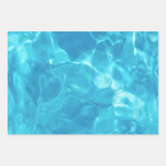 Wasserspass im Pool | Blau | Geschenkpapier Set (Vorderseite 3)