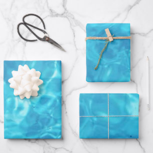 Wasserspass im Pool   Blau   Geschenkpapier Set