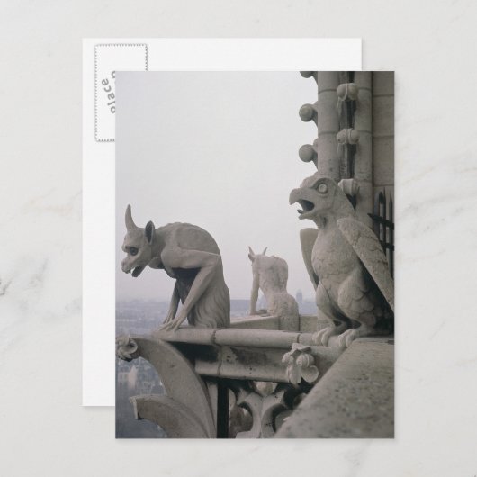 Wasserspeier auf der Balustrade von dem großen Postkarte (Vorne/Hinten)