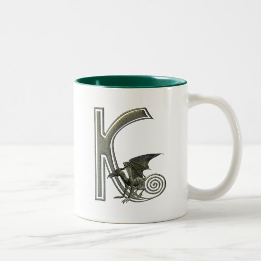 Wasserspeier-Monogramm K Zweifarbige Tasse (Rechts)