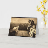 Wasserspeier Notre Dame, Paris Frankreich 1912 Karte (Gelbe Blume)