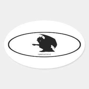 Wasserspeier-Oval-Aufkleber Ovaler Aufkleber