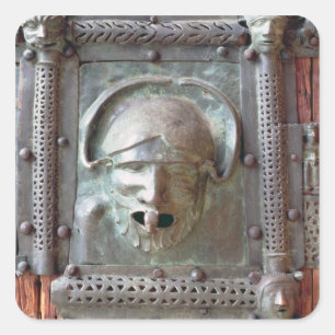 Wasserspeierplatte von der links Tür des Portals, Quadratischer Aufkleber