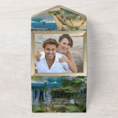 Wassersport-Aktivitäten auf einer Hochzeit All In One Einladung (Außenbereich)