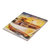 Wassersport am Strand bei Sunset Ocean Art Fliese (Seite)