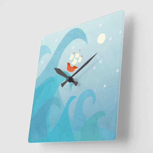 Wassersport Art Quadratische Wanduhr (Winkel)