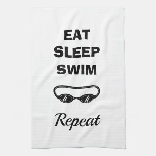 Wassersport Schwimmbrille lustiger Spruch Geschirrtuch