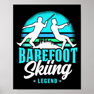 Wassersport Skifahrer im Retro-Stil, Refoot Ski-Le Poster