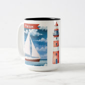 Wassersportsegelboot Personalisiert Zweifarbige Tasse (Vorderseite Links)