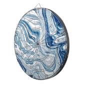 Wassersportwellen am Strand Aquarellblau Wirbel Dartscheibe (Vorderseite rechts)