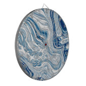 Wassersportwellen am Strand Aquarellblau Wirbel Dartscheibe (Vorderseite Links)