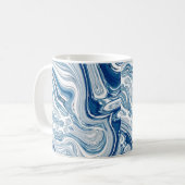 Wassersportwellen am Strand Aquarellblau Wirbel Kaffeetasse (Vorderseite Links)