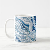 Wassersportwellen am Strand Aquarellblau Wirbel Kaffeetasse (Links)
