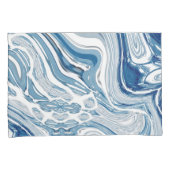 Wassersportwellen am Strand Aquarellblau Wirbel Kissenbezug (Vorderseite-Rechts)