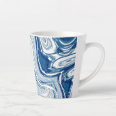 Wassersportwellen am Strand Aquarellblau Wirbel Milchtasse (Rechts)