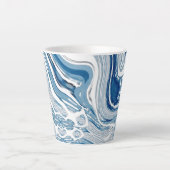 Wassersportwellen am Strand Aquarellblau Wirbel Milchtasse (Vorderseite)