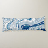 Wassersportwellen am Strand Aquarellblau Wirbel Seitenschläferkissen (Rückseite)
