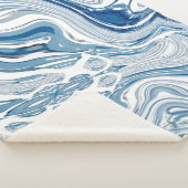 Wassersportwellen am Strand Aquarellblau Wirbel Sherpadecke (3/4)