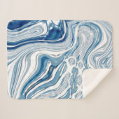 Wassersportwellen am Strand Aquarellblau Wirbel Sherpadecke (Vorderseite (Horizontal))