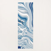 Wassersportwellen am Strand Aquarellblau Wirbel Yogamatte (Rückseite)