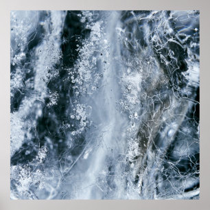 Wasserspritze auf weißem Grund Poster