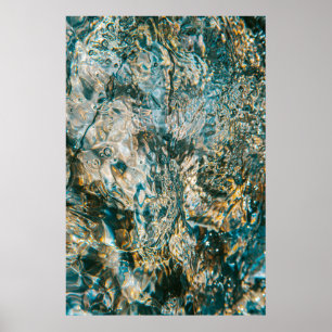 Wasserspritze in nah-up-Fotografie Poster