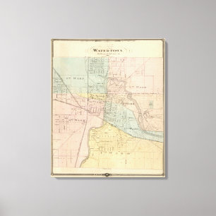 Wasserstadt, Dodge und Jefferson Cos Leinwanddruck