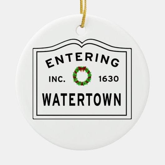 Wasserstadt, MA Holiday Wreath Metal Ornament (Vorne)