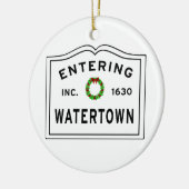 Wasserstadt, MA Holiday Wreath Metal Ornament (Links)
