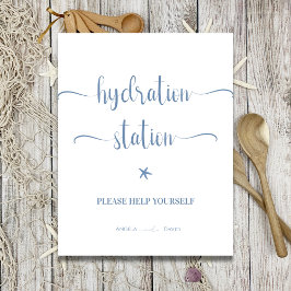 Wasserstation Blue Ocean Send Off Hochzeit Sockelschild