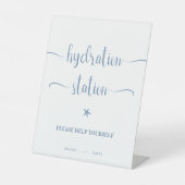 Wasserstation Blue Ocean Send Off Hochzeit Sockelschild (Vorderseite)