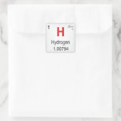 Wasserstoff-Einzelelement der Periodischen Tabelle Quadratischer Aufkleber (Tasche)