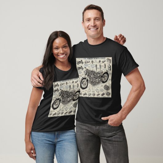 Wasserstoff-Motorrad-Motor T-Shirt (Unisex)