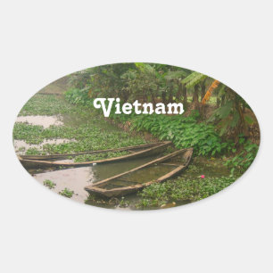 Wasserstraße in Vietnam Ovaler Aufkleber